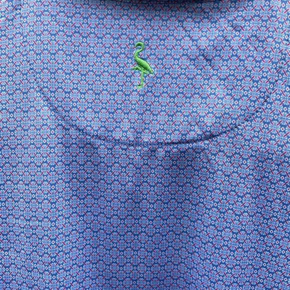 TaylorByrd Polo Large Golf Blue Red Spandex Polyester Cool Lightweight - Picture 3 of 6